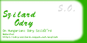 szilard odry business card